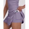 imageCaracilia Womens Tennis Dress Built in Shorts Square Neck Sleeveless Workout Athletic Mini Skort Dress Golf Summer OutfitsPurple Grey