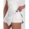 imageCaracilia Womens Tennis Dress Built in Shorts Square Neck Sleeveless Workout Athletic Mini Skort Dress Golf Summer OutfitsWhite