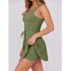 imageCaracilia Womens Tennis Mini Dresses Workout Built in Shorts Golf Athletic Sleeveless One Piece Summer Active Romper DressArmy Green