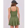 imageCaracilia Womens Tennis Mini Dresses Workout Built in Shorts Golf Athletic Sleeveless One Piece Summer Active Romper DressArmy Green