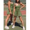 imageCaracilia Womens Tennis Mini Dresses Workout Built in Shorts Golf Athletic Sleeveless One Piece Summer Active Romper DressArmy Green