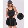imageCaracilia Womens Tennis Mini Dresses Workout Built in Shorts Golf Athletic Sleeveless One Piece Summer Active Romper DressBlack