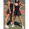 imageCaracilia Womens Tennis Mini Dresses Workout Built in Shorts Golf Athletic Sleeveless One Piece Summer Active Romper DressBlack