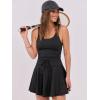 imageCaracilia Womens Tennis Mini Dresses Workout Built in Shorts Golf Athletic Sleeveless One Piece Summer Active Romper DressBlack