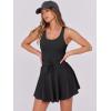 imageCaracilia Womens Tennis Mini Dresses Workout Built in Shorts Golf Athletic Sleeveless One Piece Summer Active Romper DressBlack