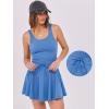imageCaracilia Womens Tennis Mini Dresses Workout Built in Shorts Golf Athletic Sleeveless One Piece Summer Active Romper DressBlue