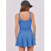 imageCaracilia Womens Tennis Mini Dresses Workout Built in Shorts Golf Athletic Sleeveless One Piece Summer Active Romper DressBlue