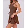imageCaracilia Womens Tennis Mini Dresses Workout Built in Shorts Golf Athletic Sleeveless One Piece Summer Active Romper DressCoffee