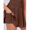 imageCaracilia Womens Tennis Mini Dresses Workout Built in Shorts Golf Athletic Sleeveless One Piece Summer Active Romper DressCoffee