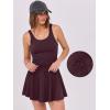 imageCaracilia Womens Tennis Mini Dresses Workout Built in Shorts Golf Athletic Sleeveless One Piece Summer Active Romper DressDeep Red Brown
