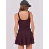 imageCaracilia Womens Tennis Mini Dresses Workout Built in Shorts Golf Athletic Sleeveless One Piece Summer Active Romper DressDeep Red Brown