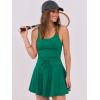 imageCaracilia Womens Tennis Mini Dresses Workout Built in Shorts Golf Athletic Sleeveless One Piece Summer Active Romper DressGrass Green