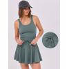 imageCaracilia Womens Tennis Mini Dresses Workout Built in Shorts Golf Athletic Sleeveless One Piece Summer Active Romper DressGray Green