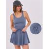 imageCaracilia Womens Tennis Mini Dresses Workout Built in Shorts Golf Athletic Sleeveless One Piece Summer Active Romper DressGrayblue