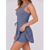 imageCaracilia Womens Tennis Mini Dresses Workout Built in Shorts Golf Athletic Sleeveless One Piece Summer Active Romper DressGrayblue