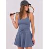 imageCaracilia Womens Tennis Mini Dresses Workout Built in Shorts Golf Athletic Sleeveless One Piece Summer Active Romper DressGrayblue