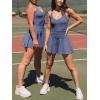 imageCaracilia Womens Tennis Mini Dresses Workout Built in Shorts Golf Athletic Sleeveless One Piece Summer Active Romper DressGrayblue