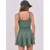 imageCaracilia Womens Tennis Mini Dresses Workout Built in Shorts Golf Athletic Sleeveless One Piece Summer Active Romper DressGreen