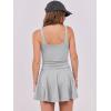 imageCaracilia Womens Tennis Mini Dresses Workout Built in Shorts Golf Athletic Sleeveless One Piece Summer Active Romper DressGrey