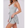 imageCaracilia Womens Tennis Mini Dresses Workout Built in Shorts Golf Athletic Sleeveless One Piece Summer Active Romper DressGrey