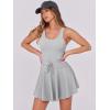 imageCaracilia Womens Tennis Mini Dresses Workout Built in Shorts Golf Athletic Sleeveless One Piece Summer Active Romper DressGrey