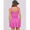 imageCaracilia Womens Tennis Mini Dresses Workout Built in Shorts Golf Athletic Sleeveless One Piece Summer Active Romper DressHot Pink