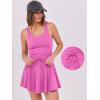 imageCaracilia Womens Tennis Mini Dresses Workout Built in Shorts Golf Athletic Sleeveless One Piece Summer Active Romper DressHot Pink