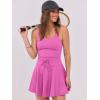 imageCaracilia Womens Tennis Mini Dresses Workout Built in Shorts Golf Athletic Sleeveless One Piece Summer Active Romper DressHot Pink