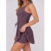imageCaracilia Womens Tennis Mini Dresses Workout Built in Shorts Golf Athletic Sleeveless One Piece Summer Active Romper DressNutmeg