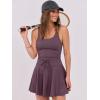 imageCaracilia Womens Tennis Mini Dresses Workout Built in Shorts Golf Athletic Sleeveless One Piece Summer Active Romper DressNutmeg