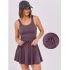 imageCaracilia Womens Tennis Mini Dresses Workout Built in Shorts Golf Athletic Sleeveless One Piece Summer Active Romper DressNutmeg