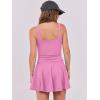 imageCaracilia Womens Tennis Mini Dresses Workout Built in Shorts Golf Athletic Sleeveless One Piece Summer Active Romper DressPink