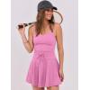 imageCaracilia Womens Tennis Mini Dresses Workout Built in Shorts Golf Athletic Sleeveless One Piece Summer Active Romper DressPink