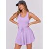 imageCaracilia Womens Tennis Mini Dresses Workout Built in Shorts Golf Athletic Sleeveless One Piece Summer Active Romper DressPurple