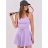 imageCaracilia Womens Tennis Mini Dresses Workout Built in Shorts Golf Athletic Sleeveless One Piece Summer Active Romper DressPurple