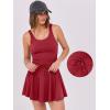 imageCaracilia Womens Tennis Mini Dresses Workout Built in Shorts Golf Athletic Sleeveless One Piece Summer Active Romper DressRed