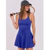 imageCaracilia Womens Tennis Mini Dresses Workout Built in Shorts Golf Athletic Sleeveless One Piece Summer Active Romper DressRoyal Blue
