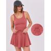 imageCaracilia Womens Tennis Mini Dresses Workout Built in Shorts Golf Athletic Sleeveless One Piece Summer Active Romper DressRust Red