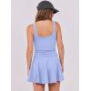 imageCaracilia Womens Tennis Mini Dresses Workout Built in Shorts Golf Athletic Sleeveless One Piece Summer Active Romper DressSky Blue