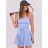 imageCaracilia Womens Tennis Mini Dresses Workout Built in Shorts Golf Athletic Sleeveless One Piece Summer Active Romper DressSky Blue