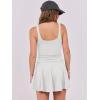 imageCaracilia Womens Tennis Mini Dresses Workout Built in Shorts Golf Athletic Sleeveless One Piece Summer Active Romper DressWhite