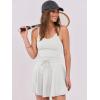 imageCaracilia Womens Tennis Mini Dresses Workout Built in Shorts Golf Athletic Sleeveless One Piece Summer Active Romper DressWhite