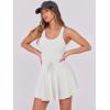 imageCaracilia Womens Tennis Mini Dresses Workout Built in Shorts Golf Athletic Sleeveless One Piece Summer Active Romper DressWhite