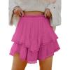 imageCaracilia Mini Skirts for Women Summer Casual Boho Crochet Ruffle Flowy Skirt Built in Shorts 2025 Fashion Trendy SkortsHot Pink