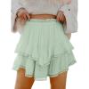 imageCaracilia Mini Skirts for Women Summer Casual Boho Crochet Ruffle Flowy Skirt Built in Shorts 2025 Fashion Trendy SkortsLight Green