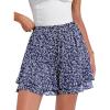 imageCaracilia Skorts for Women Boho Casual Beach Mini Skirts Summer Floral Ruffle Chiffon Flowy Shorts 2025 Trendy OutfitsWhite Leaf