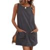 imageCaracilia Women Corduroy Overall Dress Casual Sleeveless Romper Jumper Mini Dresses Pinafore Skirtall 2025 Trendy OutfitsDeep Grey