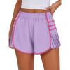 imageCaracilia Women Running Shorts Flowy Pleated Athletic Shorts Summer High Waisted Tennis Sporty Workout Gym ShortsPurple