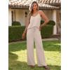 imageCaracilia 2 Piece Lounge Sets for Women Summer Casual Matching Wide Leg Pants Beach Travel Vacation 2025 Trendy OutfitsApricot