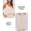 imageCaracilia 2 Piece Lounge Sets for Women Summer Casual Matching Wide Leg Pants Beach Travel Vacation 2025 Trendy OutfitsApricot